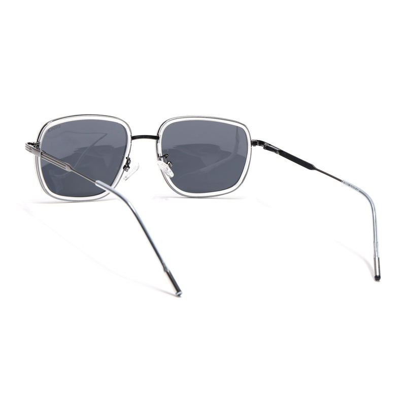 Eyejack Aura Transparent & Grey Square Polarized Sunglasses for Men & Women (2501PCL1469)