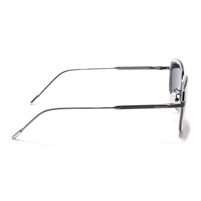 Eyejack Aura Transparent & Grey Square Polarized Sunglasses for Men & Women (2501PCL1469)
