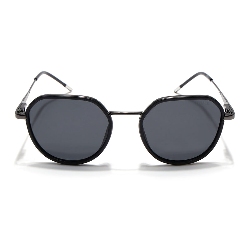 Eyejack Aura Black & Grey Round Polarized Sunglasses for Men & Women (2502PCL1470)