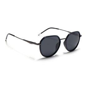 Eyejack Aura Blue & Grey Round Polarized Sunglasses for Men & Women (2502PCL1471)