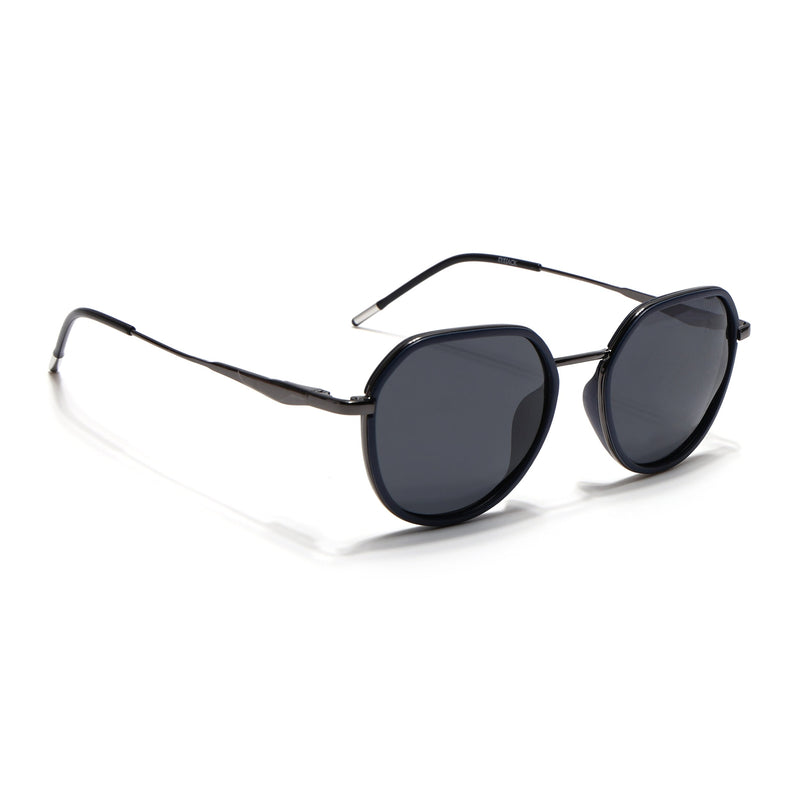 Eyejack Aura Blue & Grey Round Polarized Sunglasses for Men & Women (2502PCL1471)