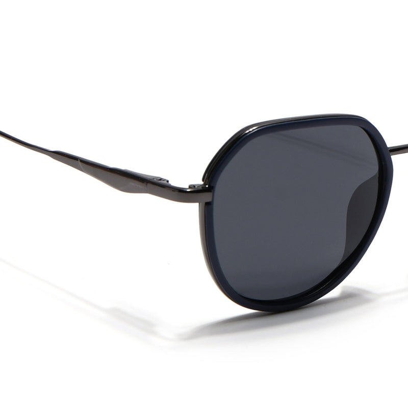 Eyejack Aura Blue & Grey Round Polarized Sunglasses for Men & Women (2502PCL1471)