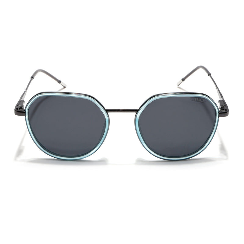 Eyejack Aura Sky Blue & Grey Round Polarized Sunglasses for Men & Women (2502PCL1473)