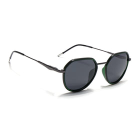 Eyejack Aura Green & Grey Round Polarized Sunglasses for Men & Women (2502PCL1475)