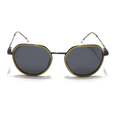 Eyejack Aura Light Green & Grey Round Polarized Sunglasses for Men & Women (2502PCL1476)