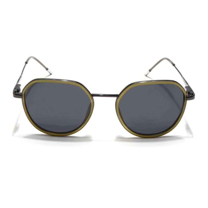 Eyejack Aura Light Green & Grey Round Polarized Sunglasses for Men & Women (2502PCL1476)