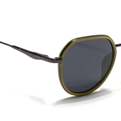 Eyejack Aura Light Green & Grey Round Polarized Sunglasses for Men & Women (2502PCL1476)