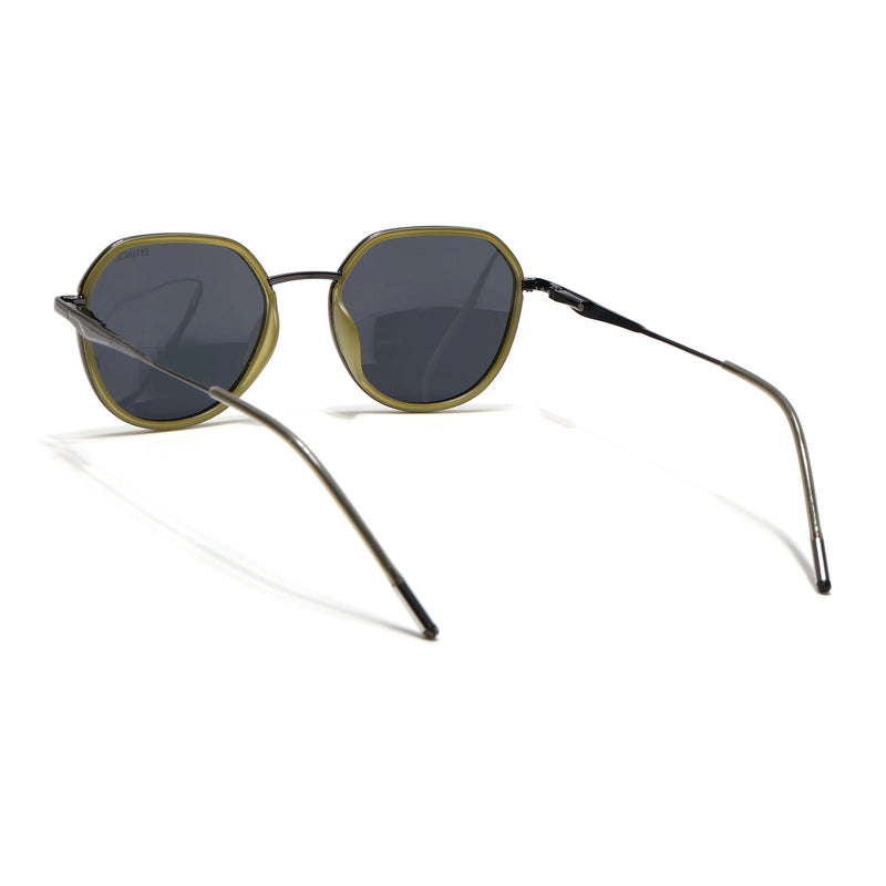 Eyejack Aura Light Green & Grey Round Polarized Sunglasses for Men & Women (2502PCL1476)