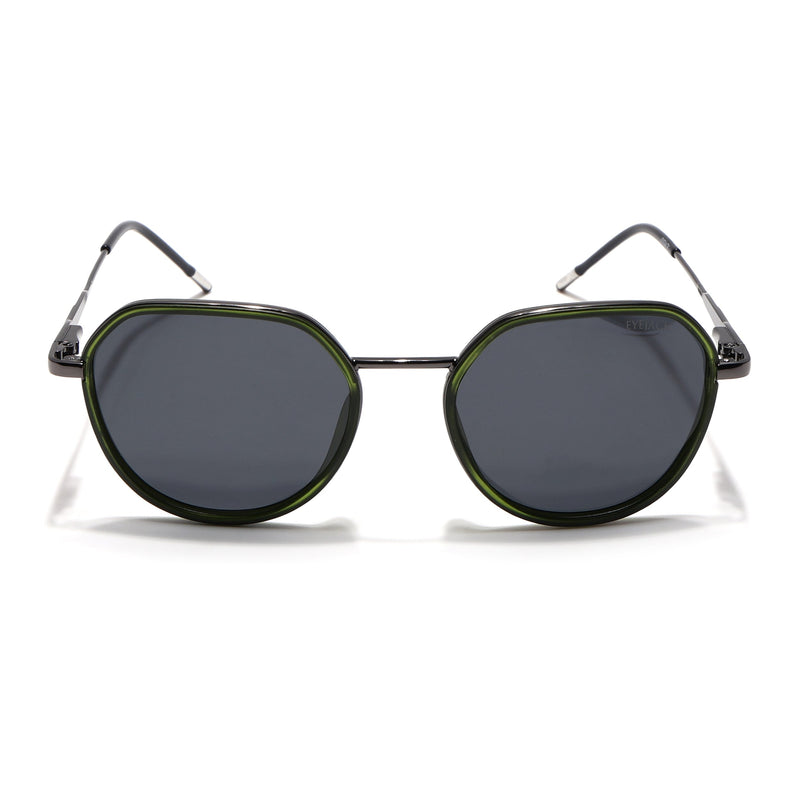 Eyejack Aura Olive & Grey Round Polarized Sunglasses for Men & Women (2502PCL1477)