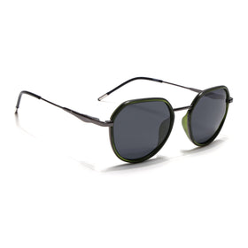 Eyejack Aura Olive & Grey Round Polarized Sunglasses for Men & Women (2502PCL1477)