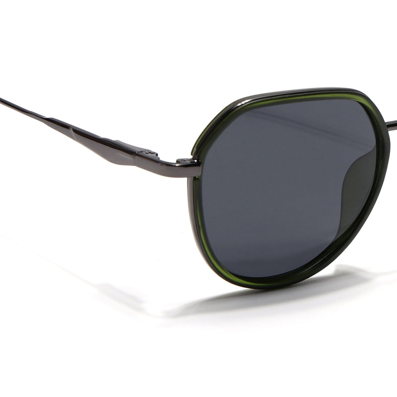 Eyejack Aura Olive & Grey Round Polarized Sunglasses for Men & Women (2502PCL1477)