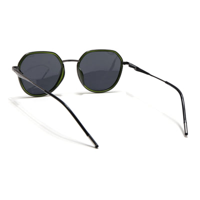 Eyejack Aura Olive & Grey Round Polarized Sunglasses for Men & Women (2502PCL1477)