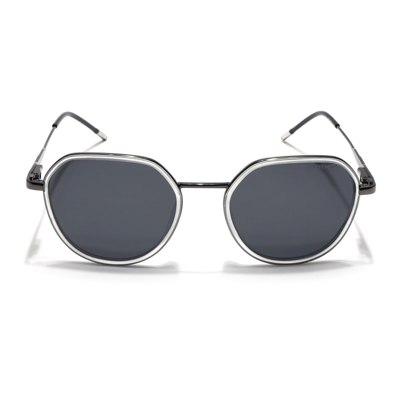 Eyejack Aura Transparent & Grey Round Polarized Sunglasses for Men & Women (2502PCL1478)