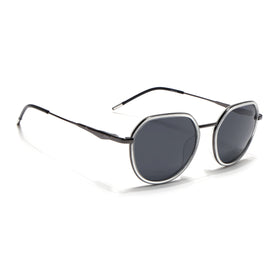Eyejack Aura Transparent & Grey Round Polarized Sunglasses for Men & Women (2502PCL1478)