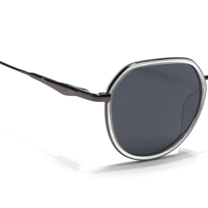 Eyejack Aura Transparent & Grey Round Polarized Sunglasses for Men & Women (2502PCL1478)