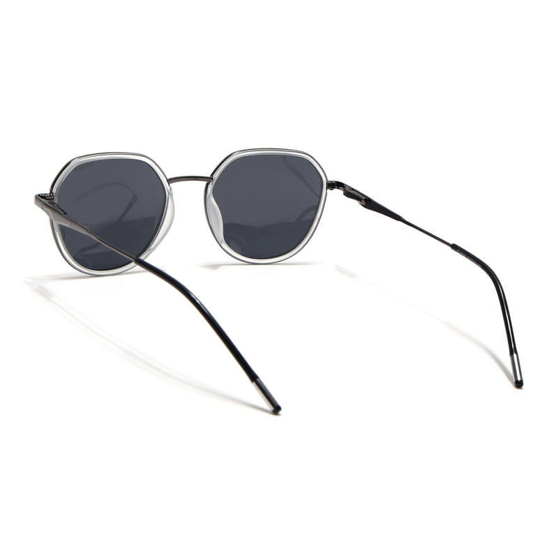 Eyejack Aura Transparent & Grey Round Polarized Sunglasses for Men & Women (2502PCL1478)