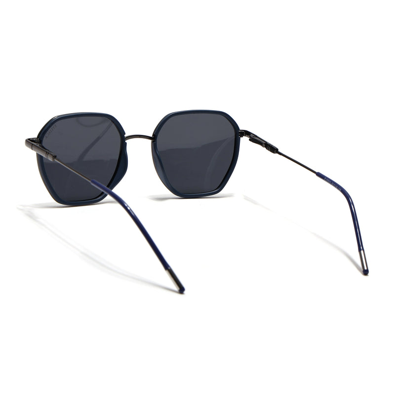 Eyejack Aura Blue & Grey Hexagonal Polarized Sunglasses for Men & Women (2503PCL1480)