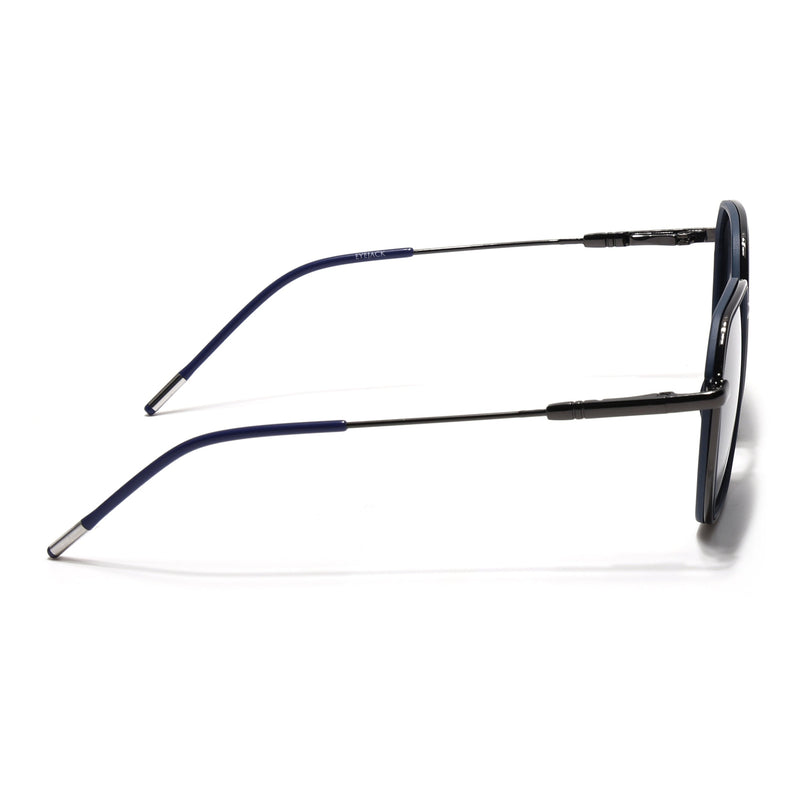 Eyejack Aura Blue & Grey Hexagonal Polarized Sunglasses for Men & Women (2503PCL1480)
