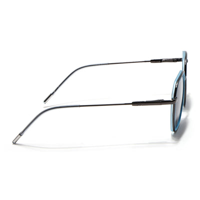 Eyejack Aura Sky Blue & Grey Hexagonal Polarized Sunglasses for Men & Women (2503PCL1482)