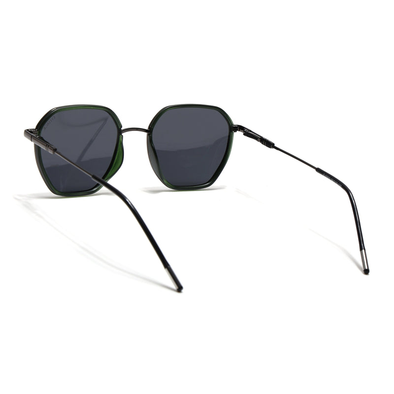 Eyejack Aura Green & Grey Hexagonal Polarized Sunglasses for Men & Women (2503PCL1484)