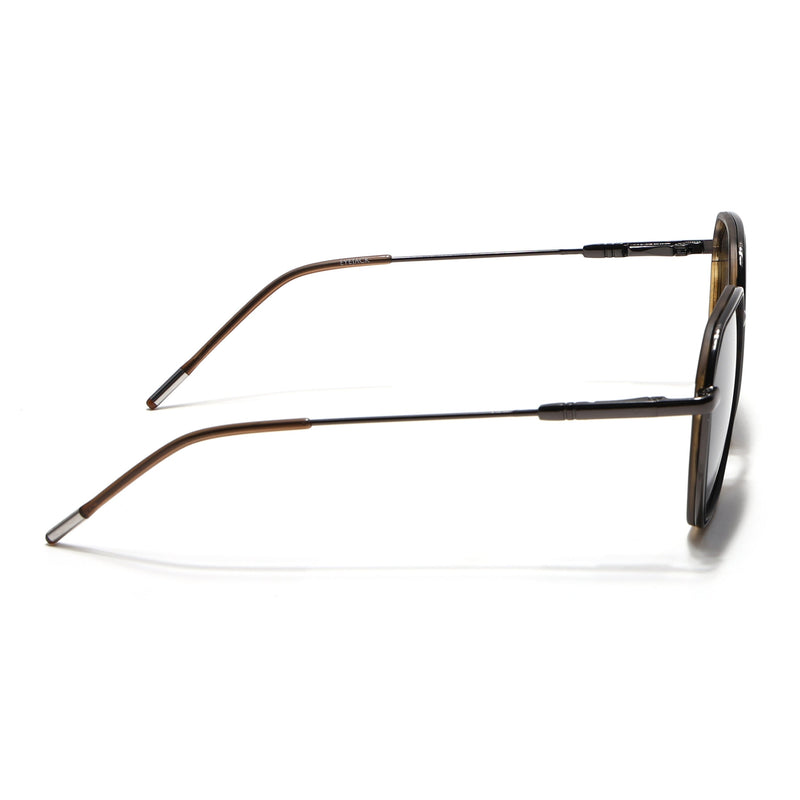Eyejack Aura Demi Brown & Grey Hexagonal Polarized Sunglasses for Men & Women (2503PCL1488)