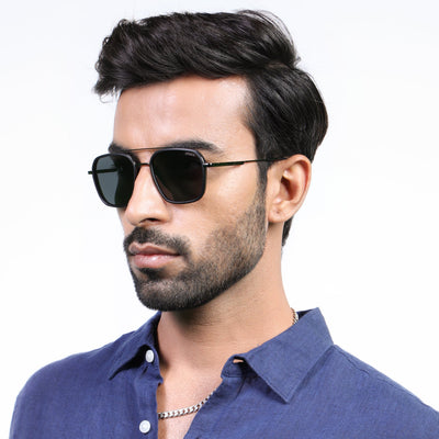 Eyejack Aura Black & Grey Wayfarer Polarized Sunglasses for Men & Women (2504PCL1489)