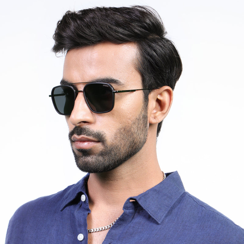 Eyejack Aura Black & Grey Wayfarer Polarized Sunglasses for Men & Women (2504PCL1489)