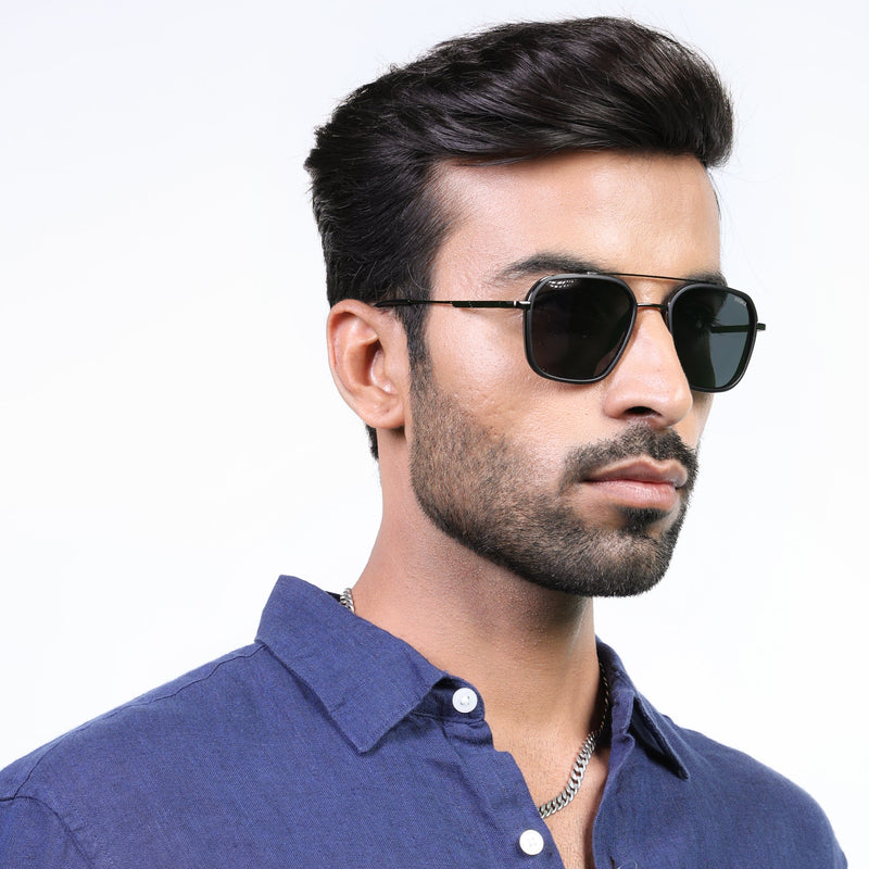 Eyejack Aura Black & Grey Wayfarer Polarized Sunglasses for Men & Women (2504PCL1489)