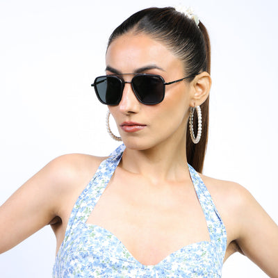 Eyejack Aura Black & Grey Wayfarer Polarized Sunglasses for Men & Women (2504PCL1489)