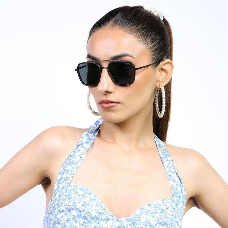 Eyejack Aura Black & Grey Wayfarer Polarized Sunglasses for Men & Women (2504PCL1489)