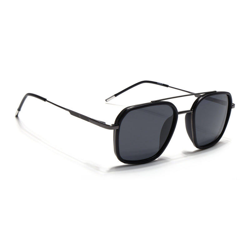 Eyejack Aura Black & Grey Wayfarer Polarized Sunglasses for Men & Women (2504PCL1489)