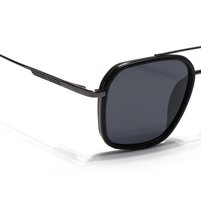 Eyejack Aura Black & Grey Wayfarer Polarized Sunglasses for Men & Women (2504PCL1489)