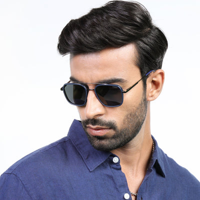 Eyejack Aura Blue & Grey Wayfarer Polarized Sunglasses for Men & Women (2504PCL1490)