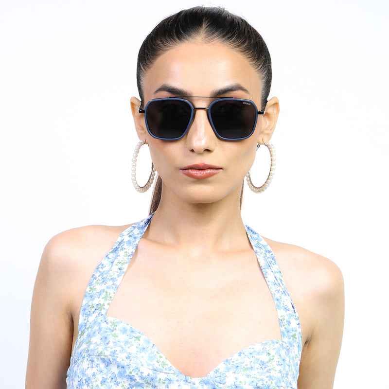 Eyejack Aura Blue & Grey Wayfarer Polarized Sunglasses for Men & Women (2504PCL1490)