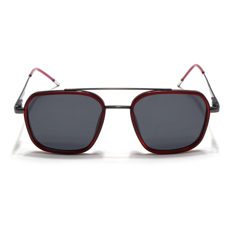 Eyejack Aura Red & Grey Wayfarer Polarized Sunglasses for Men & Women (2504PCL1491)