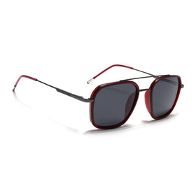Eyejack Aura Red & Grey Wayfarer Polarized Sunglasses for Men & Women (2504PCL1491)