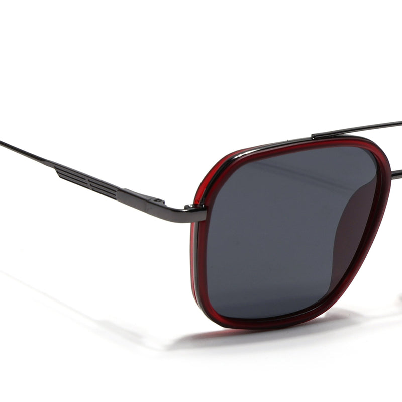 Eyejack Aura Red & Grey Wayfarer Polarized Sunglasses for Men & Women (2504PCL1491)