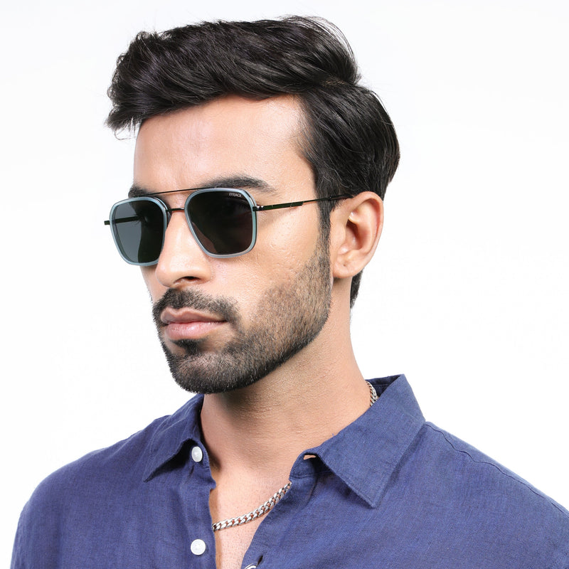 Eyejack Aura Sky Blue & Grey Wayfarer Polarized Sunglasses for Men & Women (2504PCL1492)