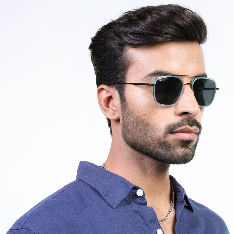 Eyejack Aura Sky Blue & Grey Wayfarer Polarized Sunglasses for Men & Women (2504PCL1492)