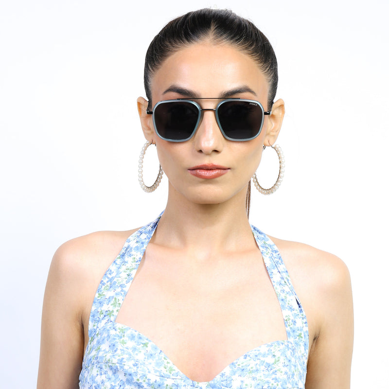 Eyejack Aura Sky Blue & Grey Wayfarer Polarized Sunglasses for Men & Women (2504PCL1492)