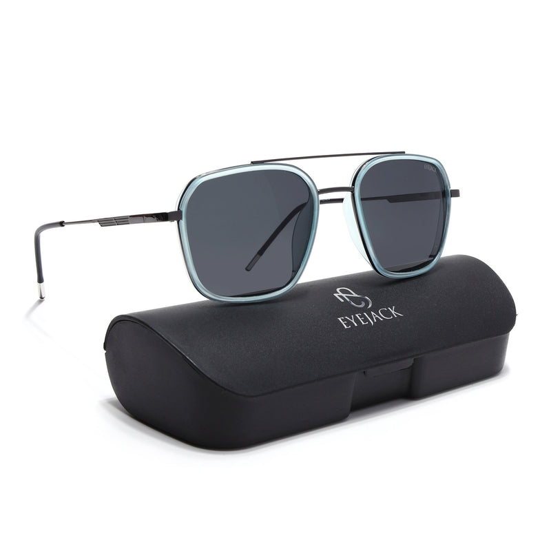 Eyejack Aura Sky Blue & Grey Wayfarer Polarized Sunglasses for Men & Women (2504PCL1492)
