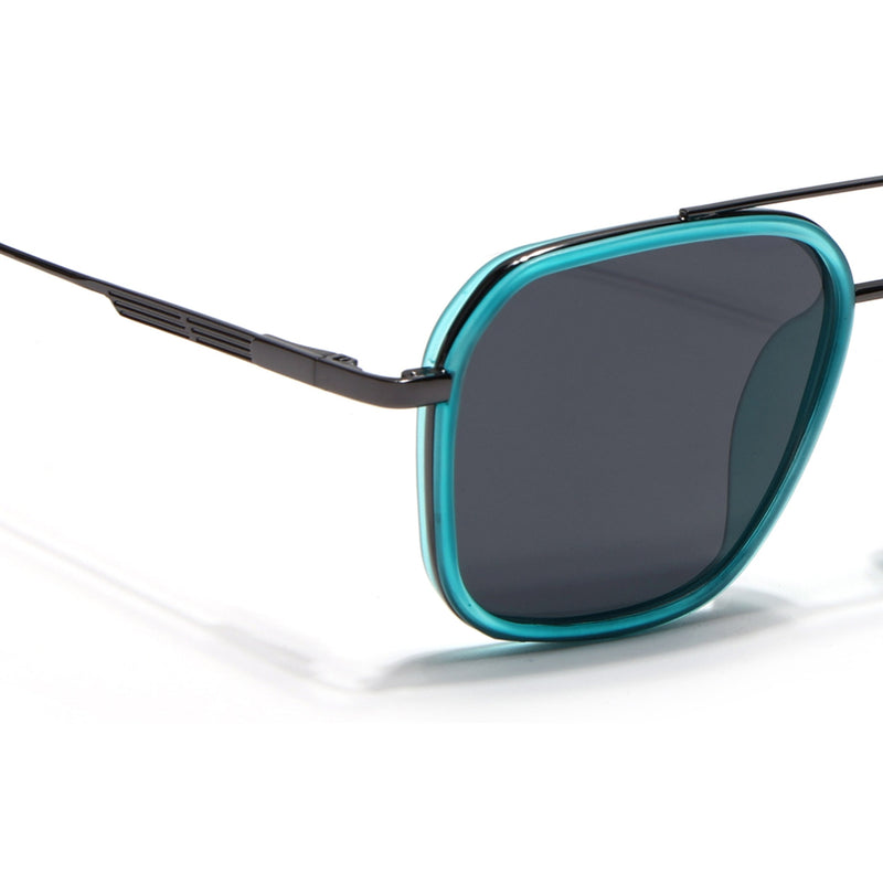 Eyejack Aura Sea Green & Grey Wayfarer Polarized Sunglasses for Men & Women (2504PCL1493)