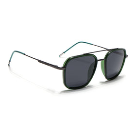 Eyejack Aura Green & Grey Wayfarer Polarized Sunglasses for Men & Women (2504PCL1494)