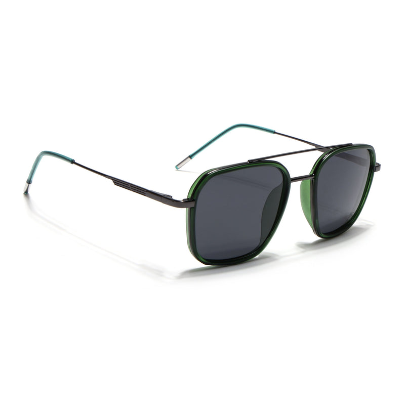 Eyejack Aura Green & Grey Wayfarer Polarized Sunglasses for Men & Women (2504PCL1494)