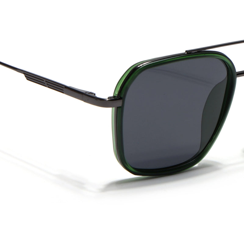 Eyejack Aura Green & Grey Wayfarer Polarized Sunglasses for Men & Women (2504PCL1494)