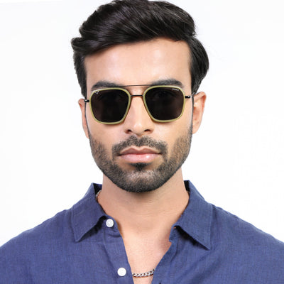 Eyejack Aura Light Green & Grey Wayfarer Polarized Sunglasses for Men & Women (2504PCL1495)