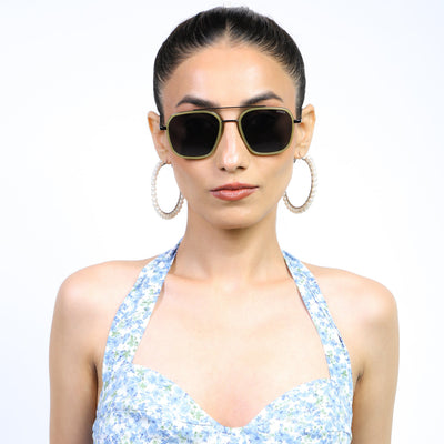 Eyejack Aura Light Green & Grey Wayfarer Polarized Sunglasses for Men & Women (2504PCL1495)