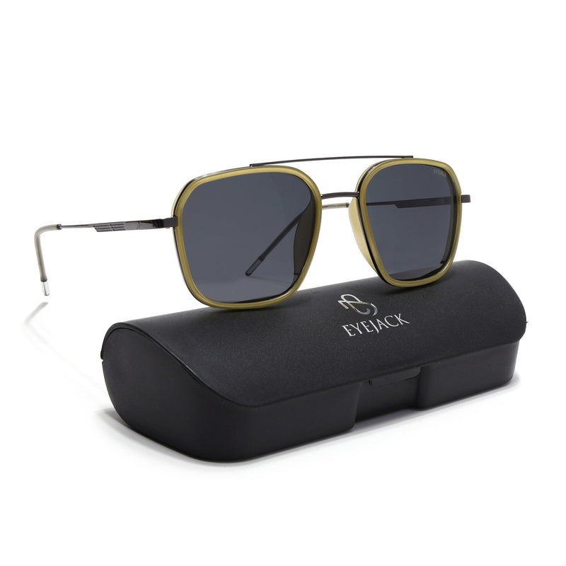 Eyejack Aura Light Green & Grey Wayfarer Polarized Sunglasses for Men & Women (2504PCL1495)