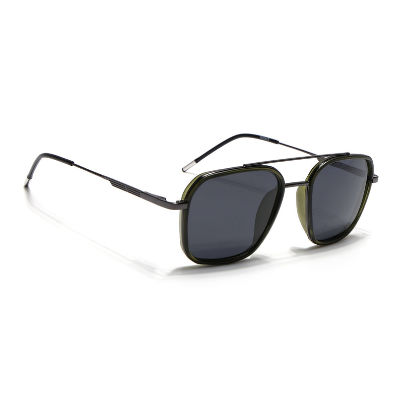 Eyejack Aura Olive & Grey Wayfarer Polarized Sunglasses for Men & Women (2504PCL1496)