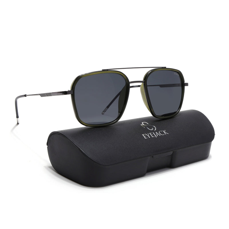 Eyejack Aura Olive & Grey Wayfarer Polarized Sunglasses for Men & Women (2504PCL1496)